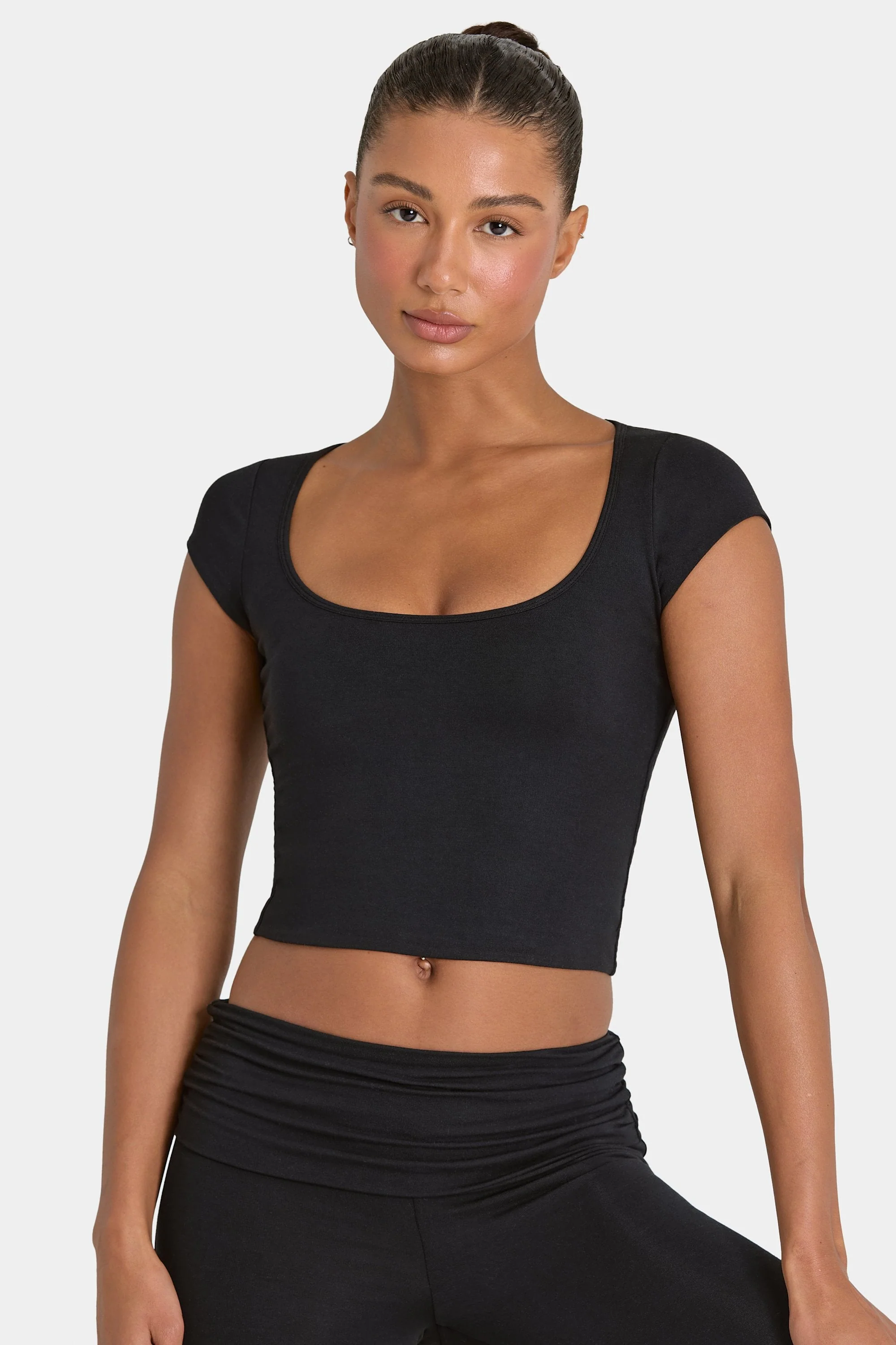 Stylish ButterCloud™ Crop Top in Black Durable