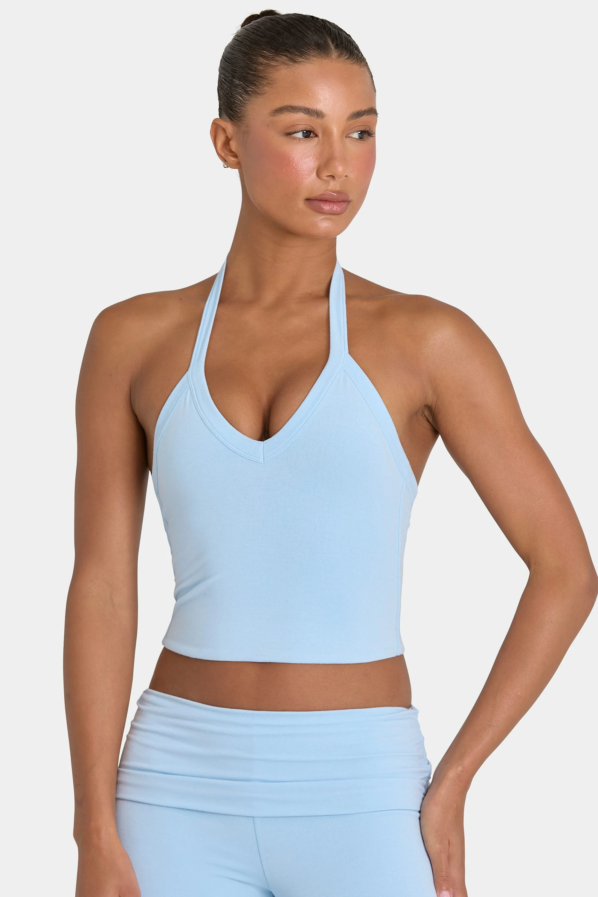 Enhanced ButterCloud™ Crop Tank Top in Sky Elegant