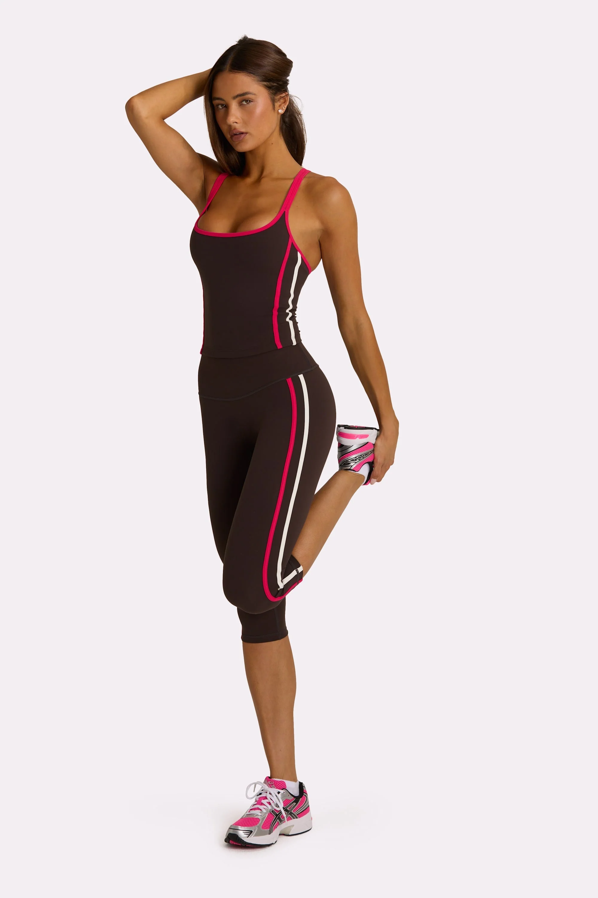 Smart Soft Active Capri Leggings in Truffle Genuine