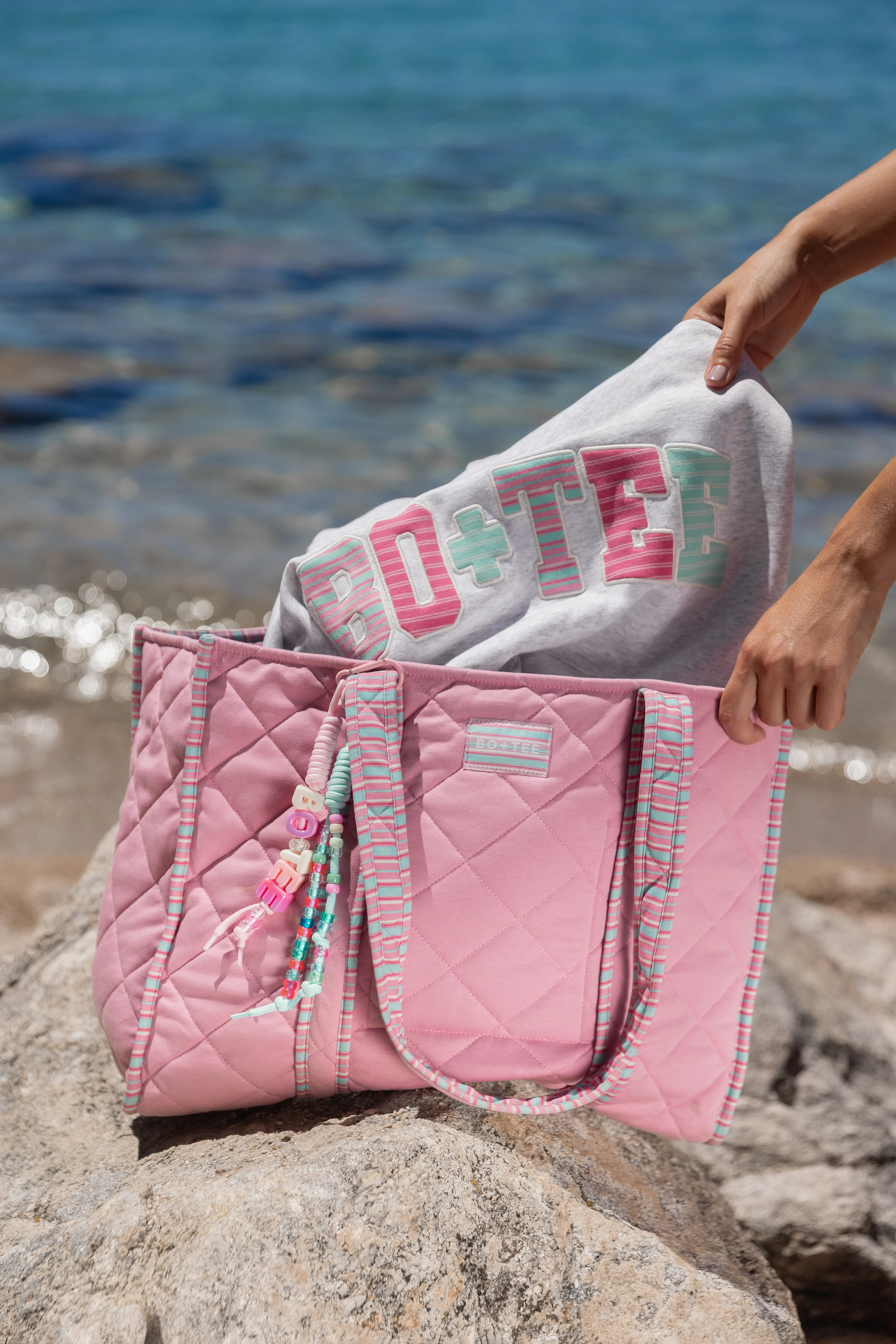 Stylish Jersey Tote Bag in Sweet Pink Certified