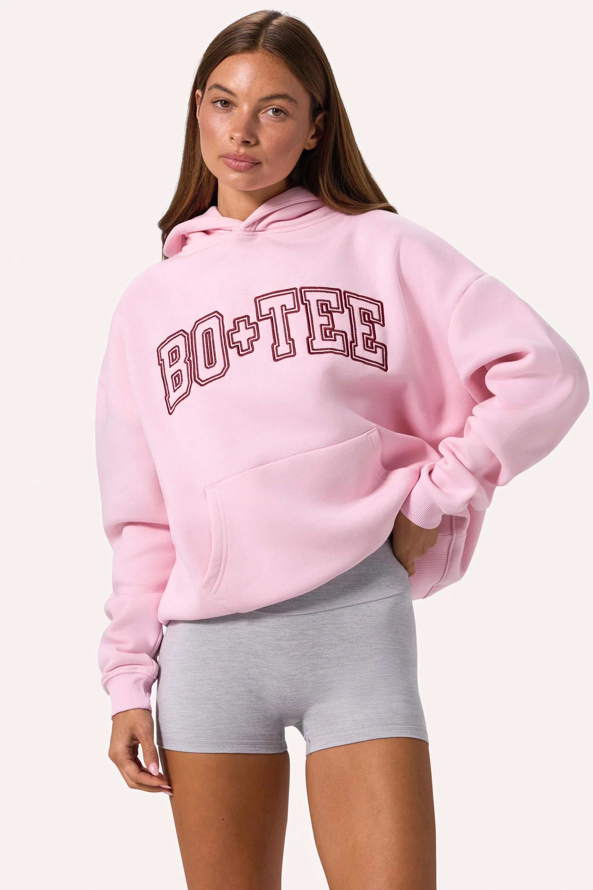 Certified Embroidered Oversized Hoodie in Bloom Minimalist