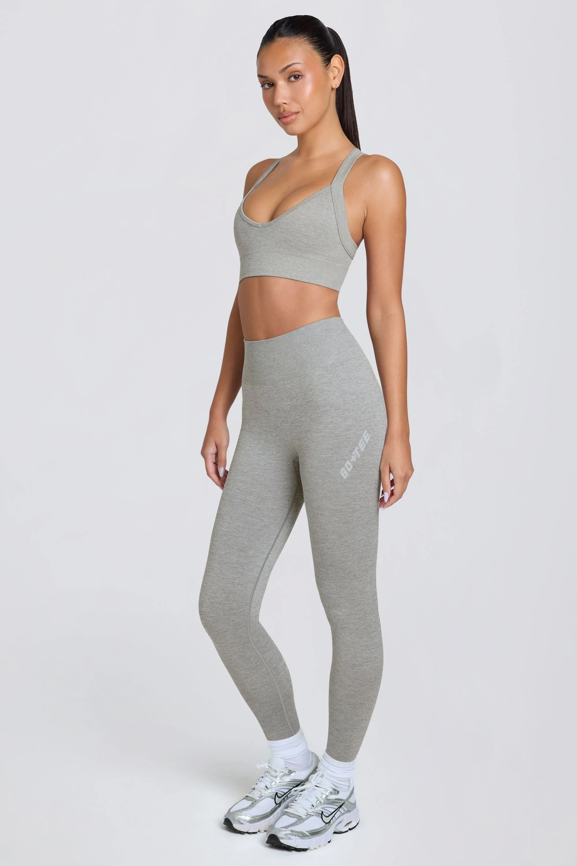 Enhanced Super Sculpt Seamless High-Waist Leggings in Grey Marl Fashionable