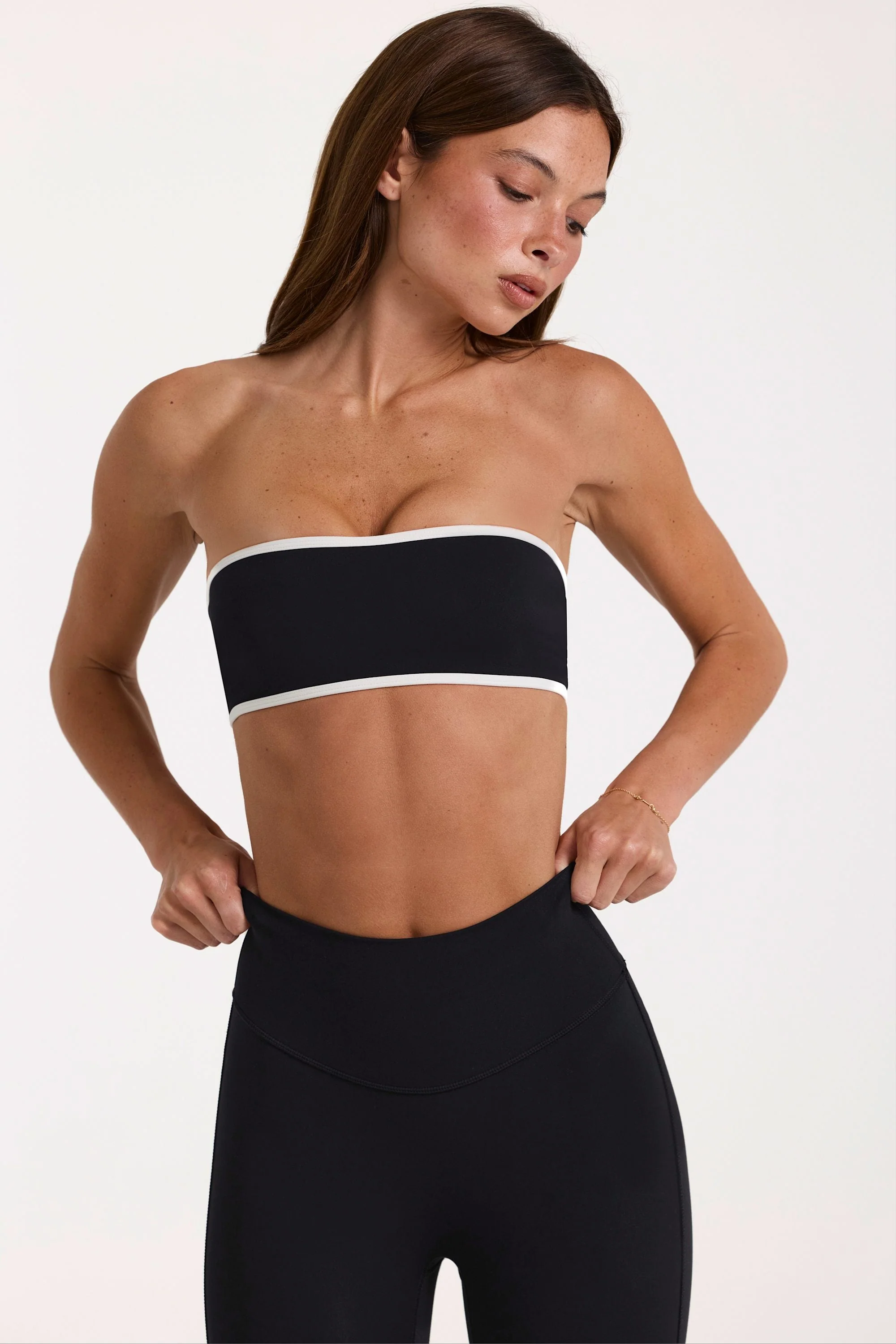High-Quality Soft Active Bandeau Sports Bra in Black Fast