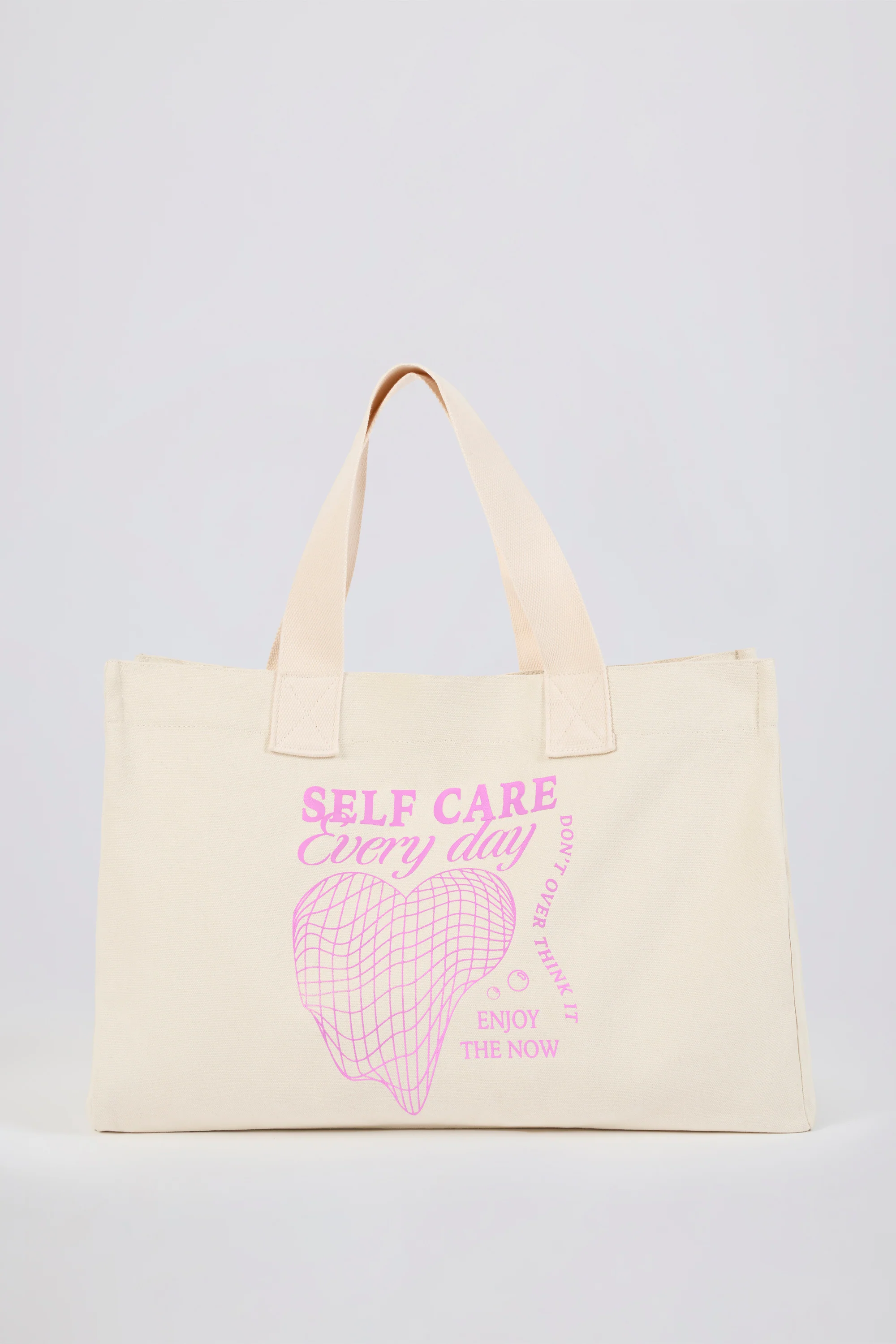 Smart Oversized Canvas Tote Bag in Egg Shell First-Class