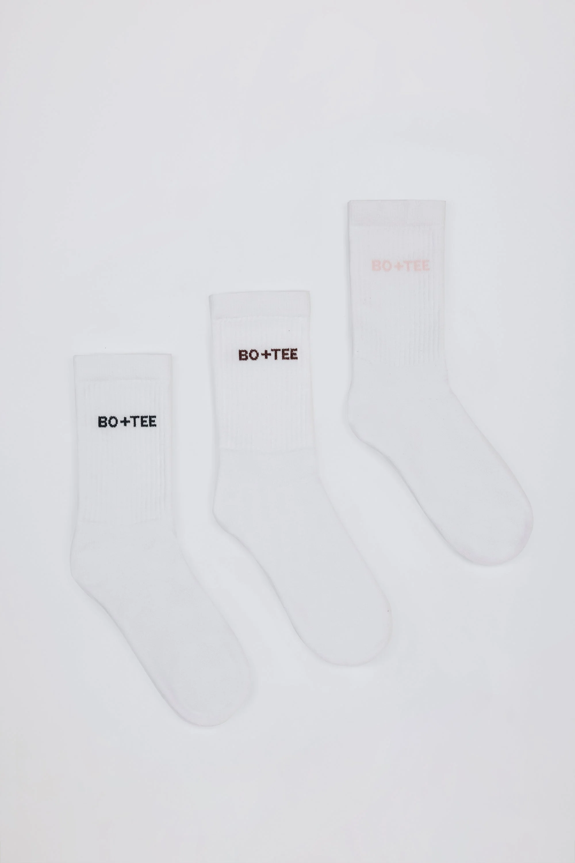 Excellent Ribbed Crew Sock Bundle in Pink Navy Burgundy Practical