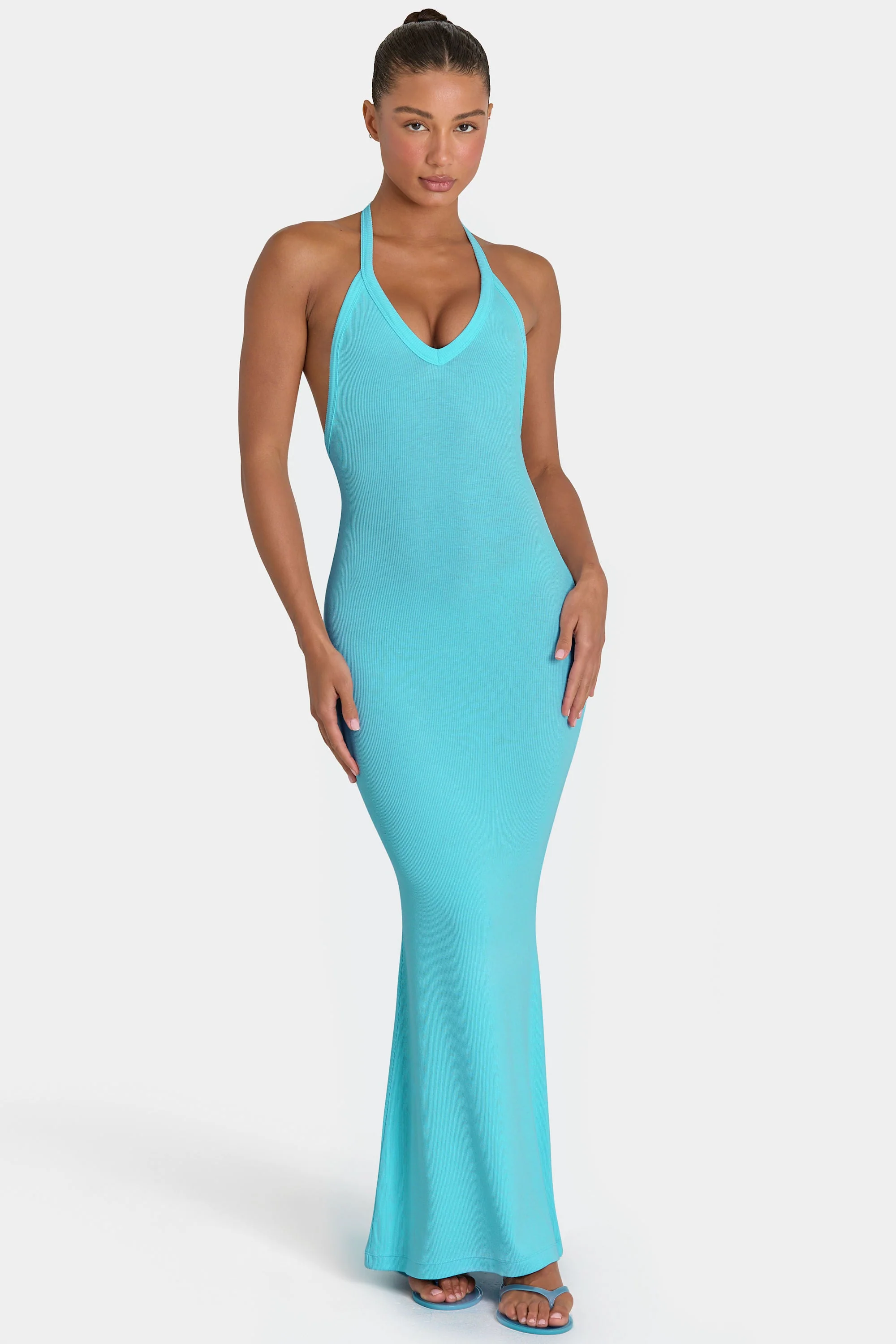 Eco-Friendly ButterCloud™ Maxi Dress in Aqua Smooth