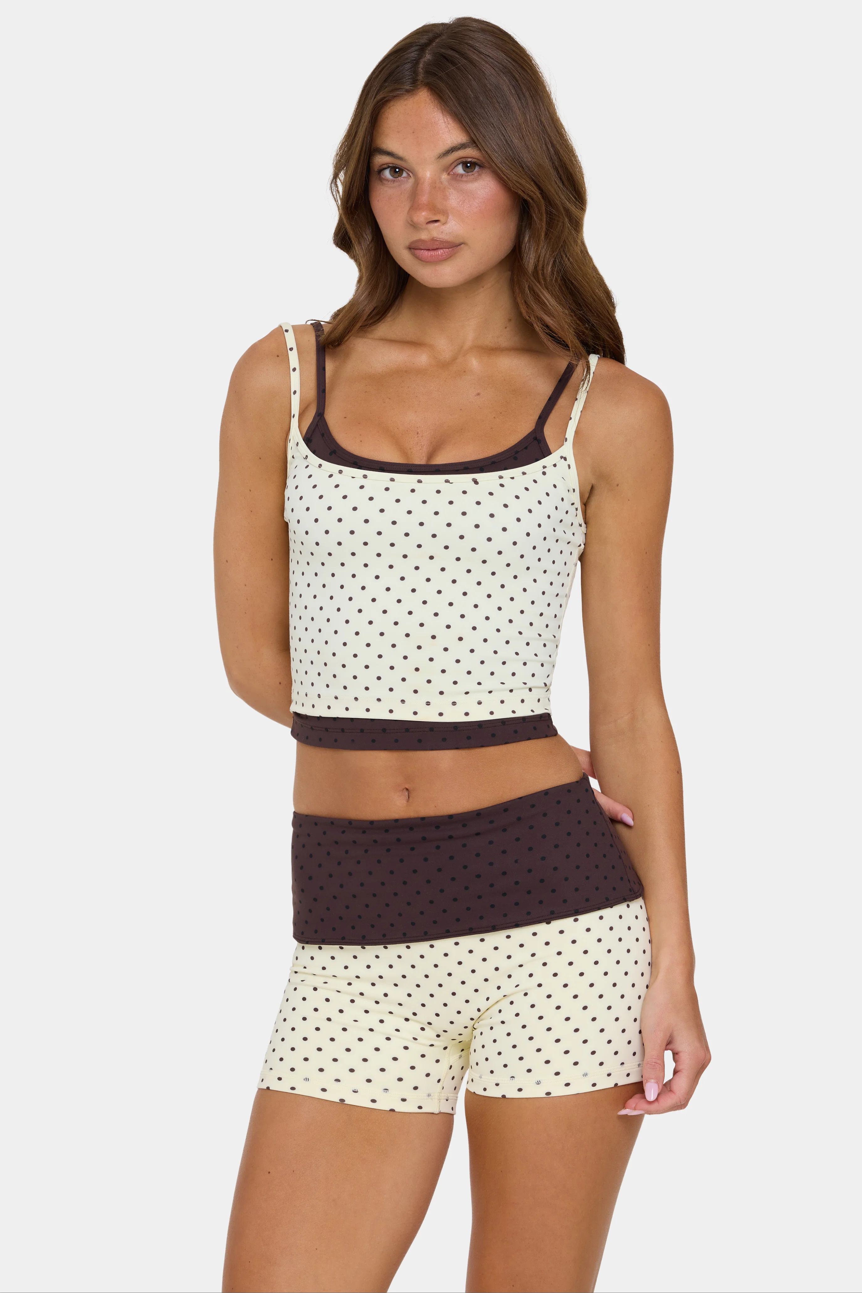 Powerful Soft Active Double-Layer Tank Top in Cookie Butter Refined