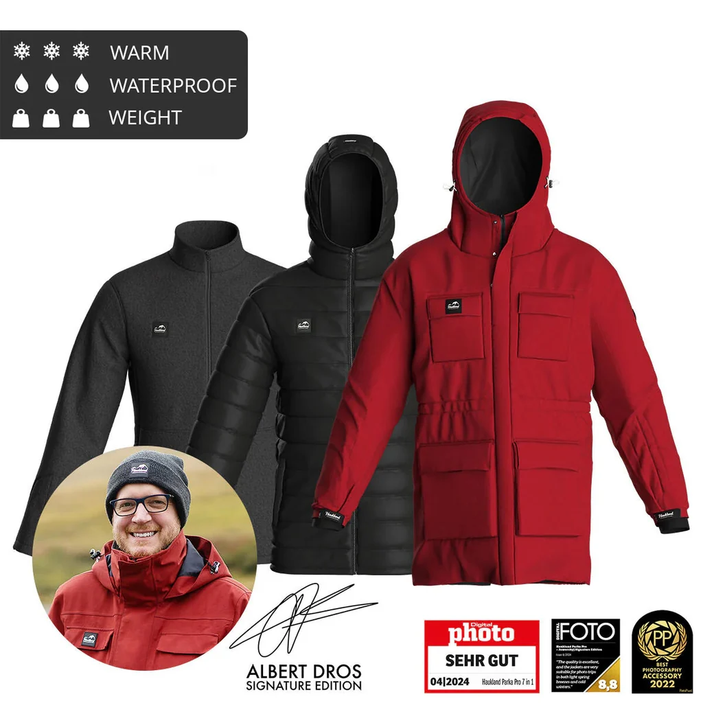 Organic Haukland Parka Pro - 7in1 Set - Albert Dros Signature Edition - Outdoor Photography Jacket User-Friendly