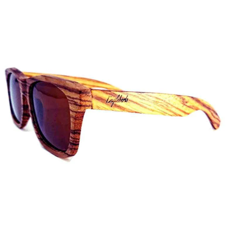 Smart Engleberts Zebrawood Polarized Sunglasses with Case Eco-Friendly