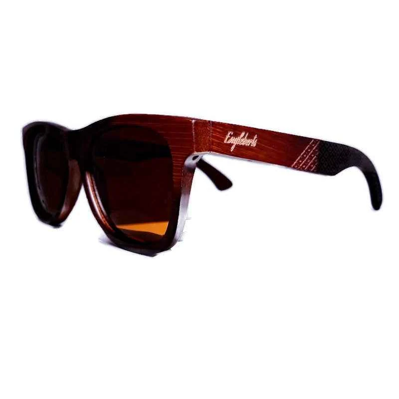 Official Engleberts Sienna Wooden Sunglasses with Tea Polarized Lenses UV400 Protection Premium Material