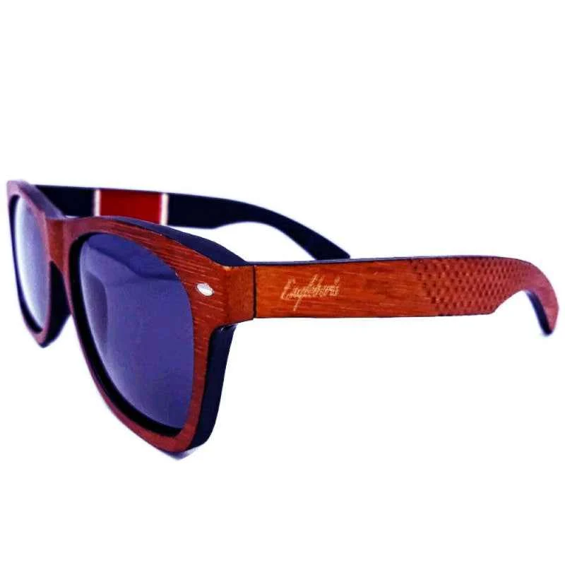 Durable Engleberts Polarized Sunglasses - Red Stripe Two Tone UV400 for Protection High-End