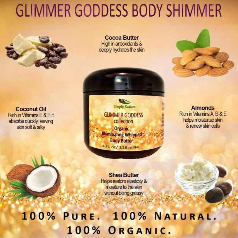 World-Class Glimmer Goddess Body Butter - Organic Moisturizer Relaxed