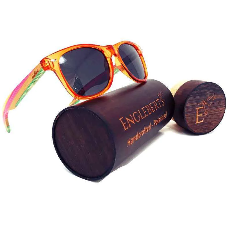Pure Engleberts Juicy Fruit Multi-Colored Polarized Bamboo Sunglasses Organic