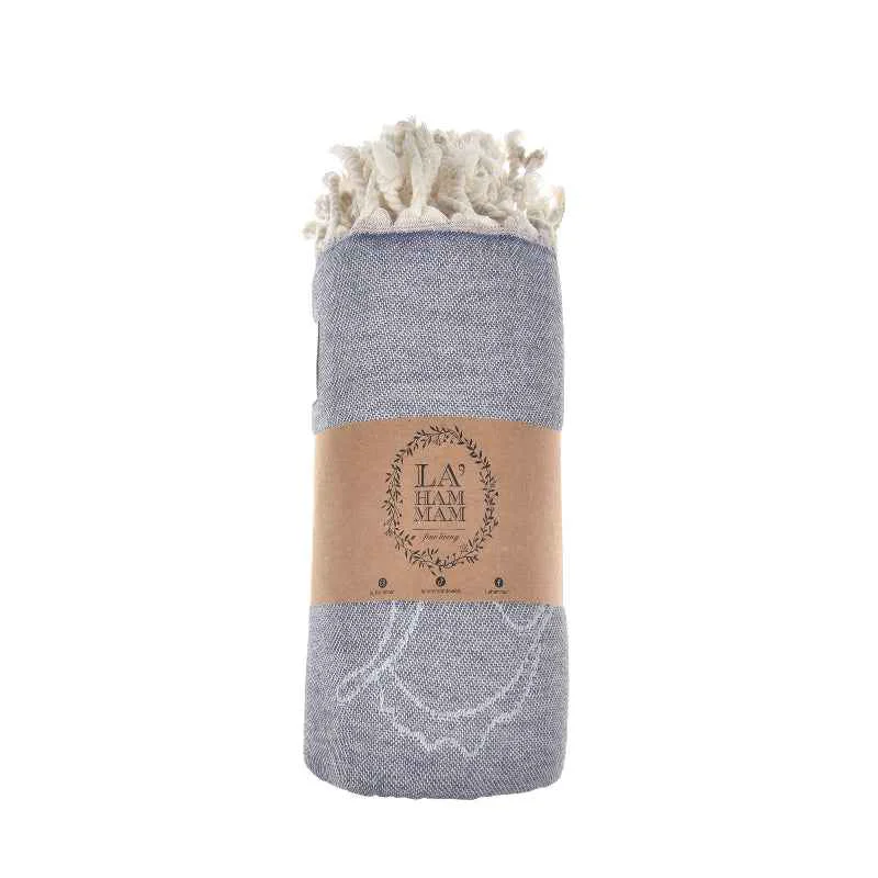 Crafted Blue Cotton Towel High-Quality