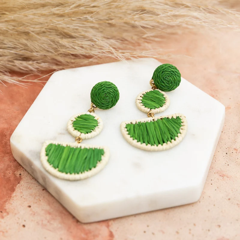 Dependable Rattan Woven Earrings Selected