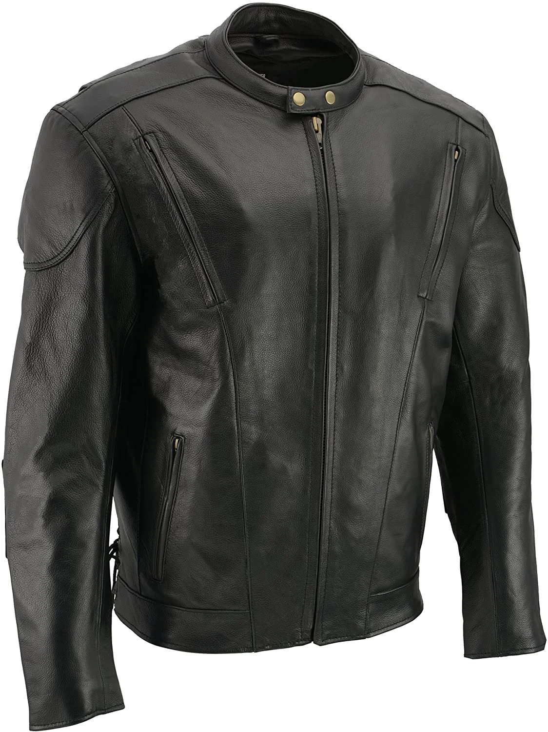 Casual M-Boss Motorcycle Apparel BOS11510 Men s Speed Black Cowhide Leather Motorcycle Riding Jacket First-Class