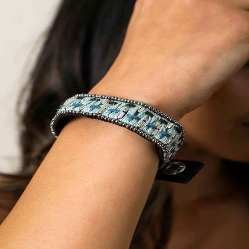 Smart Velvet Snap Bracelet Green