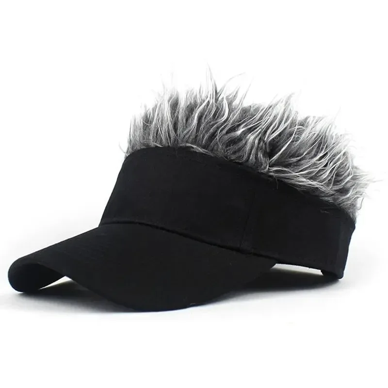 Exclusive Spiked Hairs Baseball Cap Wig Hat - Casual Unisex Sun Visor for Men and Women Environmentally Friendly
