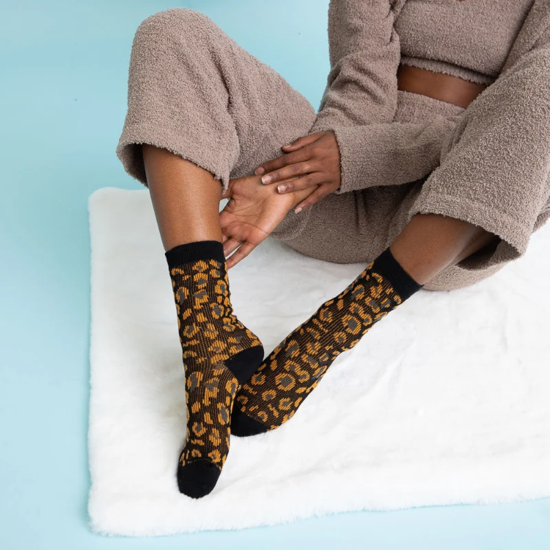 Top-Quality Leopard Knit Socks Reusable