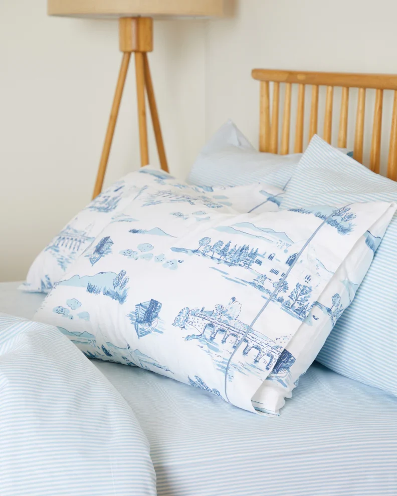 Excellent Foxford Blue Toile Pillowcase Set Practical