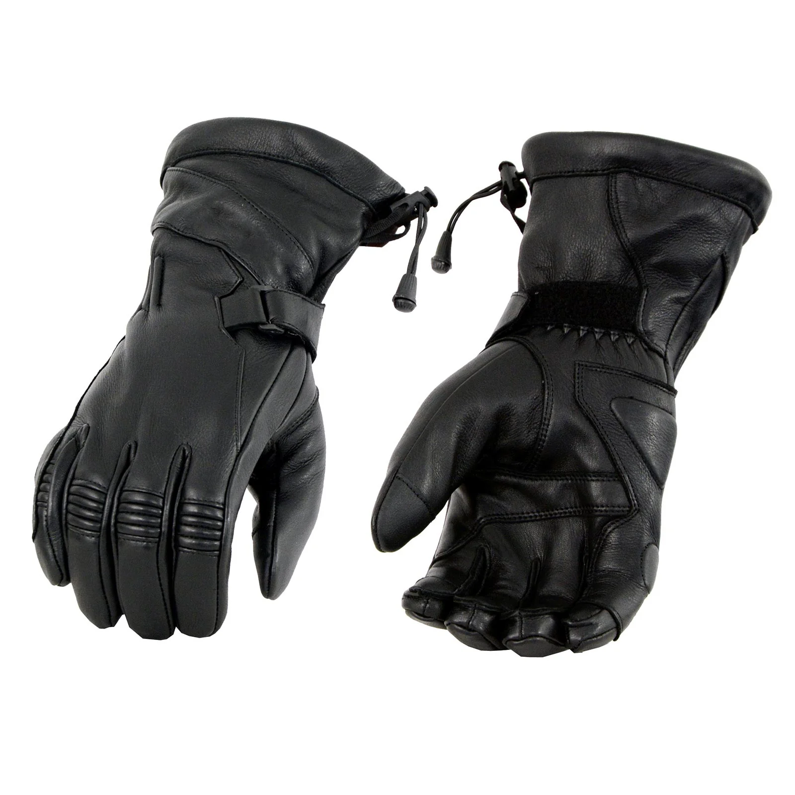 Artisan Milwaukee Leather MG7518 Men's Black Deerskin Gauntlet Motorcycle Hand Gloves w i-Touch Screen Tech Recyclable