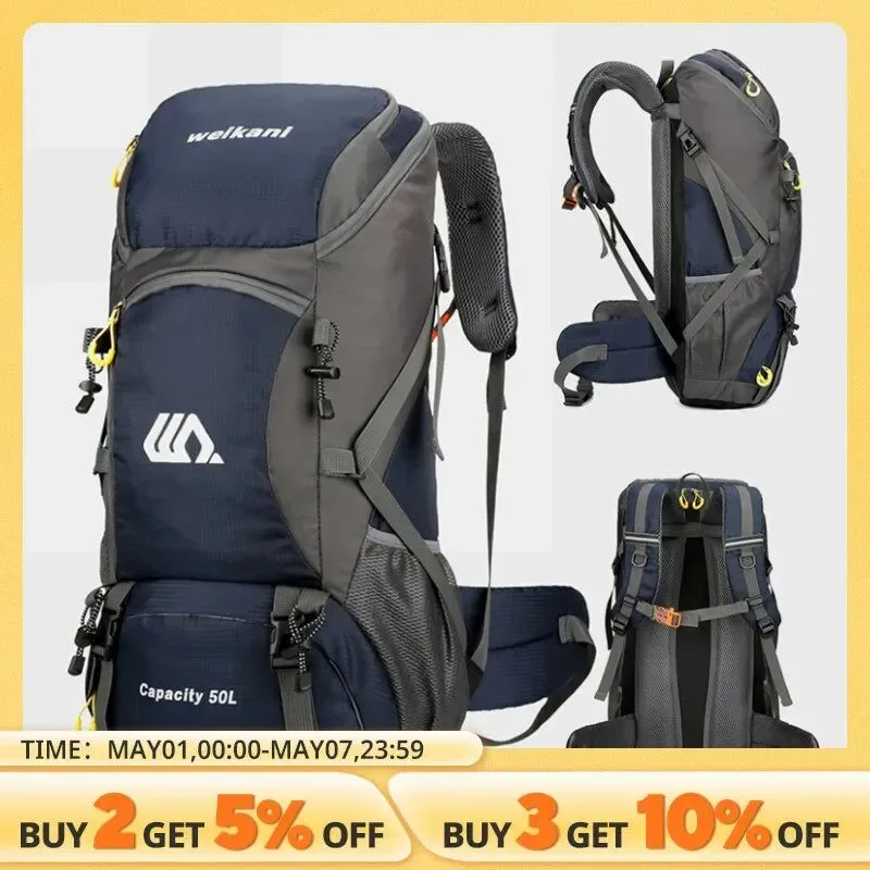 Consistent 50L Travel Backpack - Waterproof Camping Rucksack for Men and Women Fine