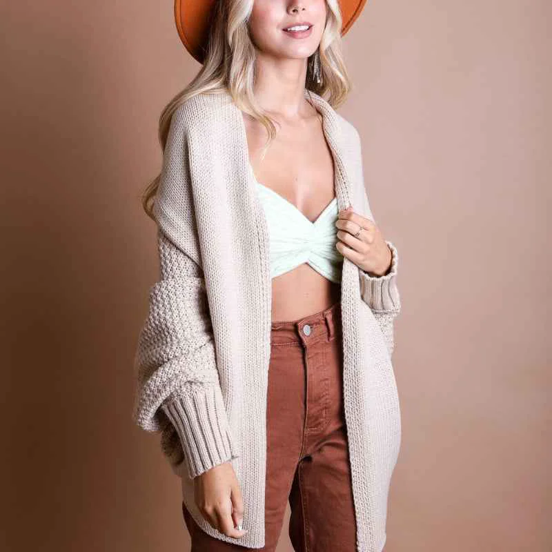 Sophisticated Batwing Knit Cardigan Relaxed