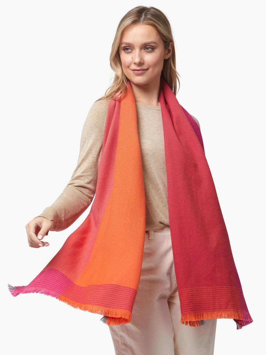 Premium Material Foxford Orange Pink Extra-Fine Merino Scarf Healthy