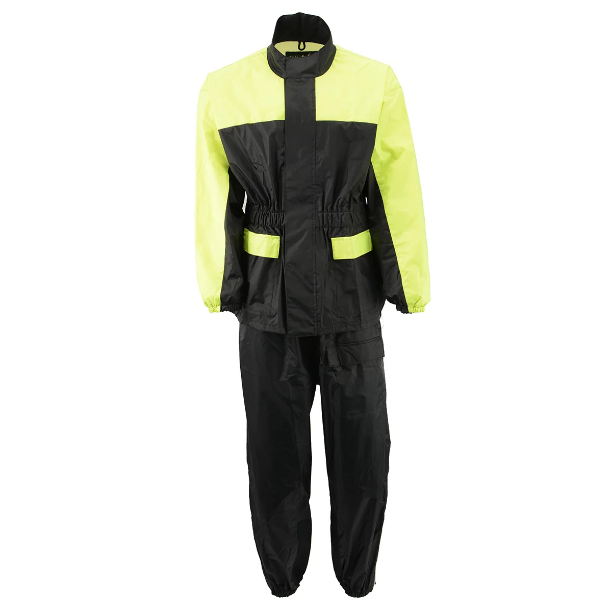 Green NexGen XS5031 Women's Yellow and Black Hi-Viz Water Proof Rain Suit with Cinch Sides Stylish