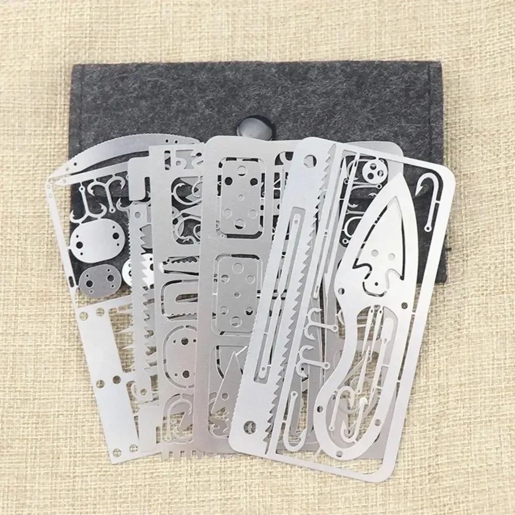 Natural Stainless Steel Fishing Hook Card Compact Multifunction Tool for Outdoor Survival Secure