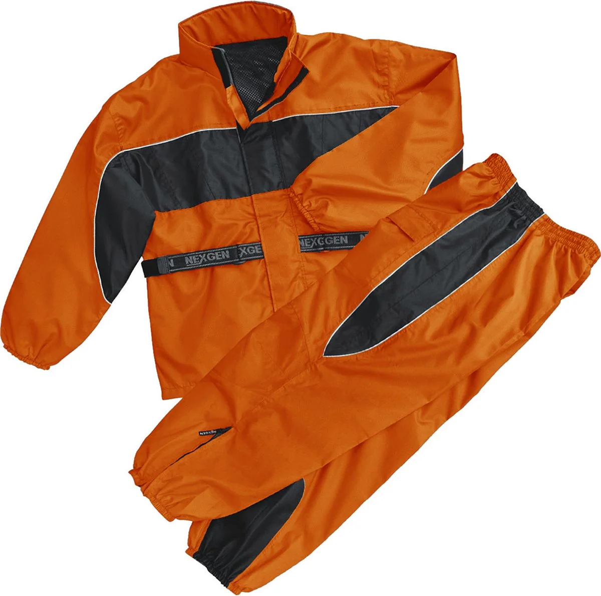Original NexGen Men's SH221602 Orange and Black Waterproof Rain Suit Solid