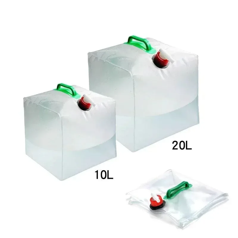 Practical Large Capacity Foldable Water Bag – 10L 20L PVC Portable Camping Water Container for Outdoor Storage Consistent