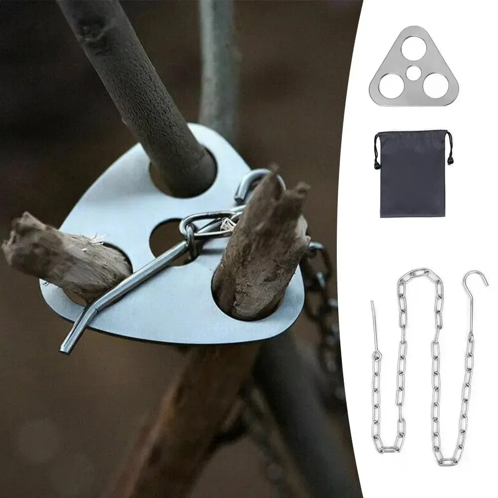 Flexible Camping Hanging Tripod with Bag Multifunctional Steel Rack for Outdoor Cooking and Bonfires Casual