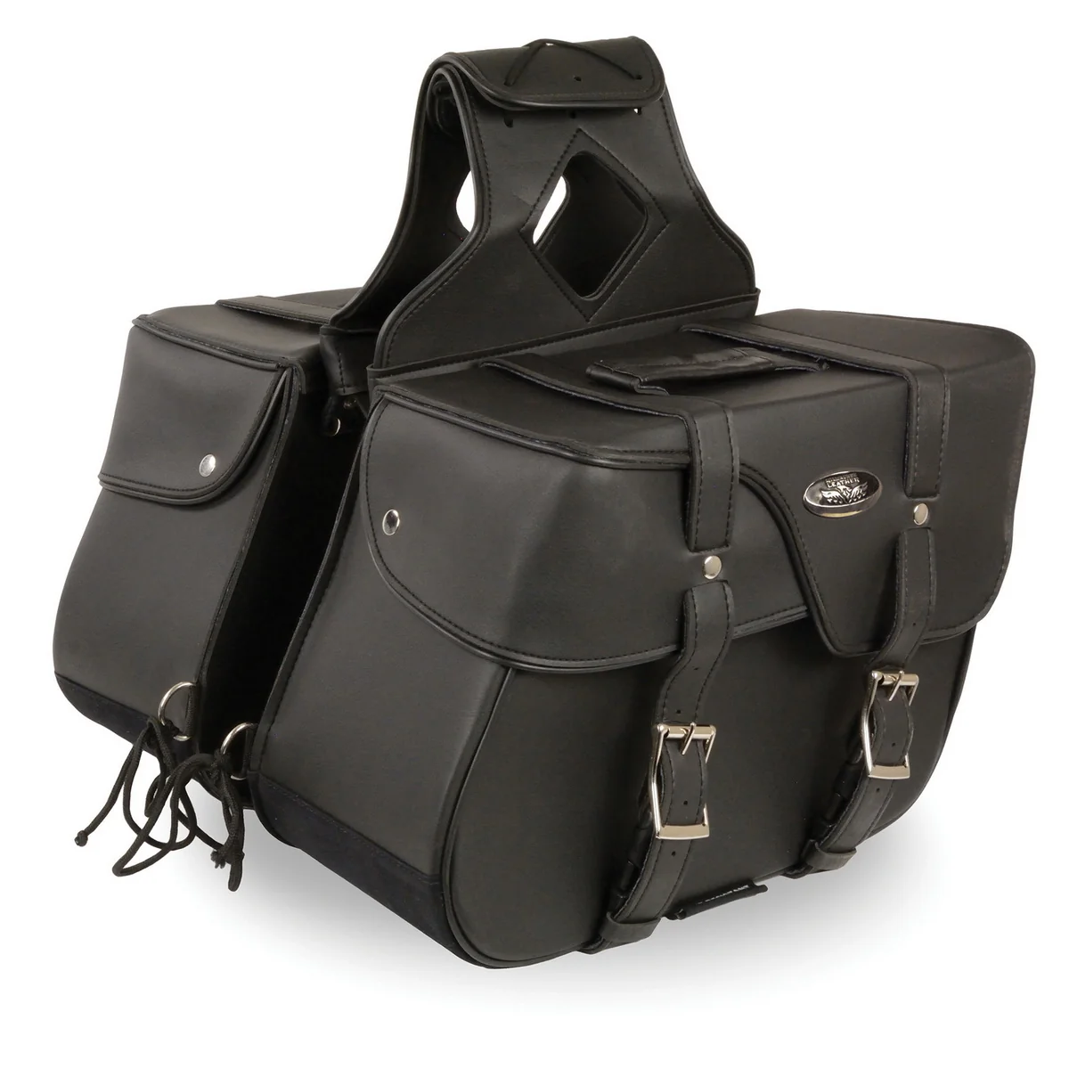 Green Milwaukee Leather SH64501ZB Black Zip-Off PVC Extended Flap Throw Over Saddlebags 15X11X7X21 Exceptional