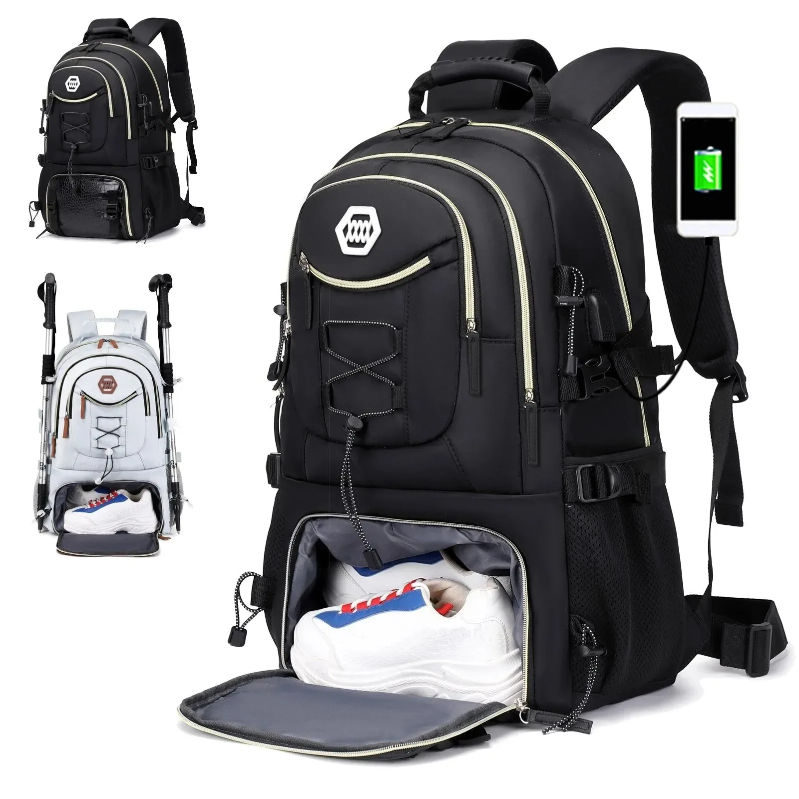 Versatile 40L Waterproof Hiking Backpack – Outdoor Camping Travel Rucksack for Men Women Stylish