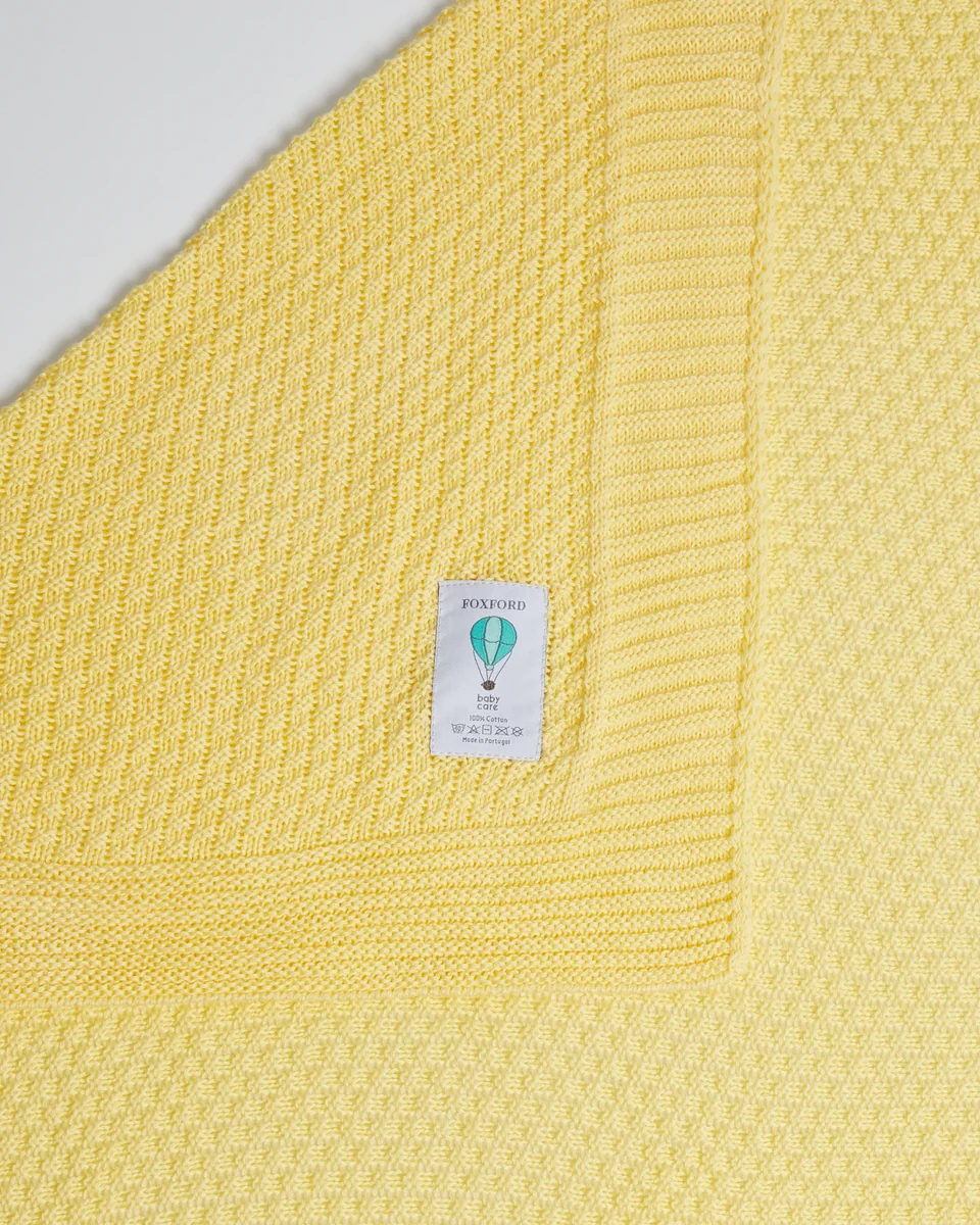 Artisan Foxford Cotton Baby Blanket- Yellow Innovative