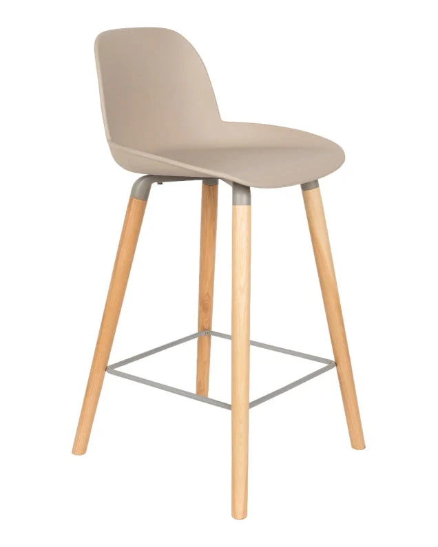 Solid Counter Stool Albert- Taupe Premium