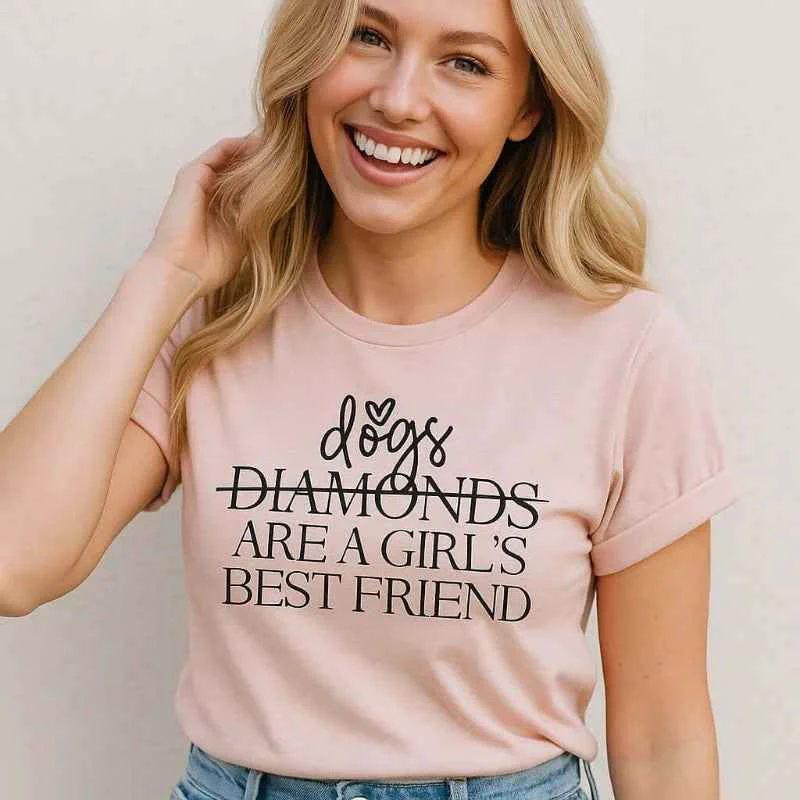 Classic Girls Friend Pet Lover T-Shirt for Women Long-Lasting