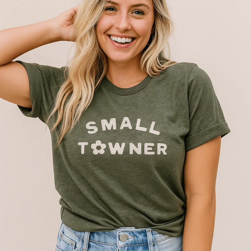 Premium Material Small Town Tee Original Design
