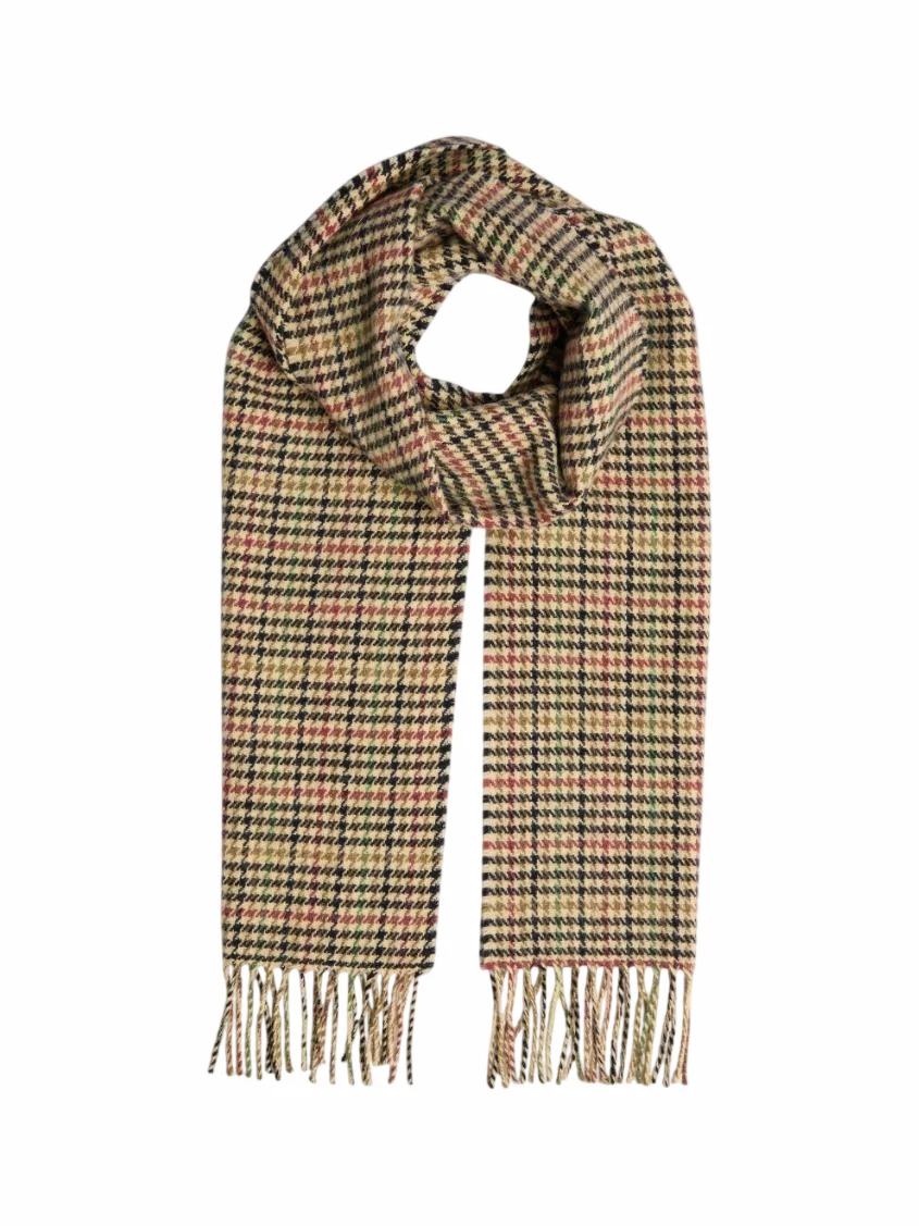 High-Performance Foxford Modern Houndstooth Lambswool Scarf Refined
