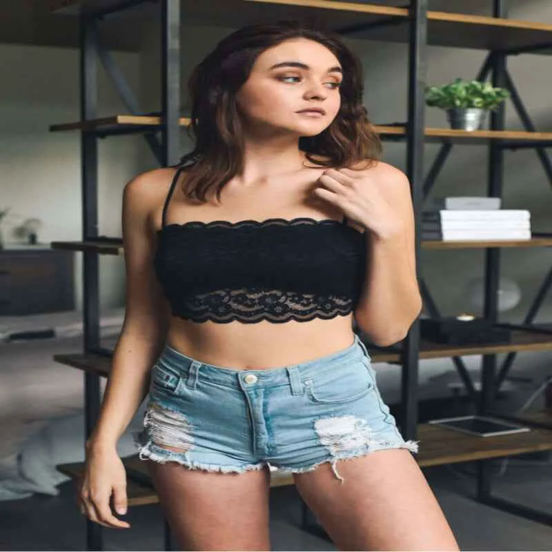 Refined Wide Lace Crop Tops Luxury