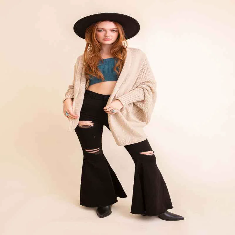 Recyclable Cozy Batwing Cardigan Natural
