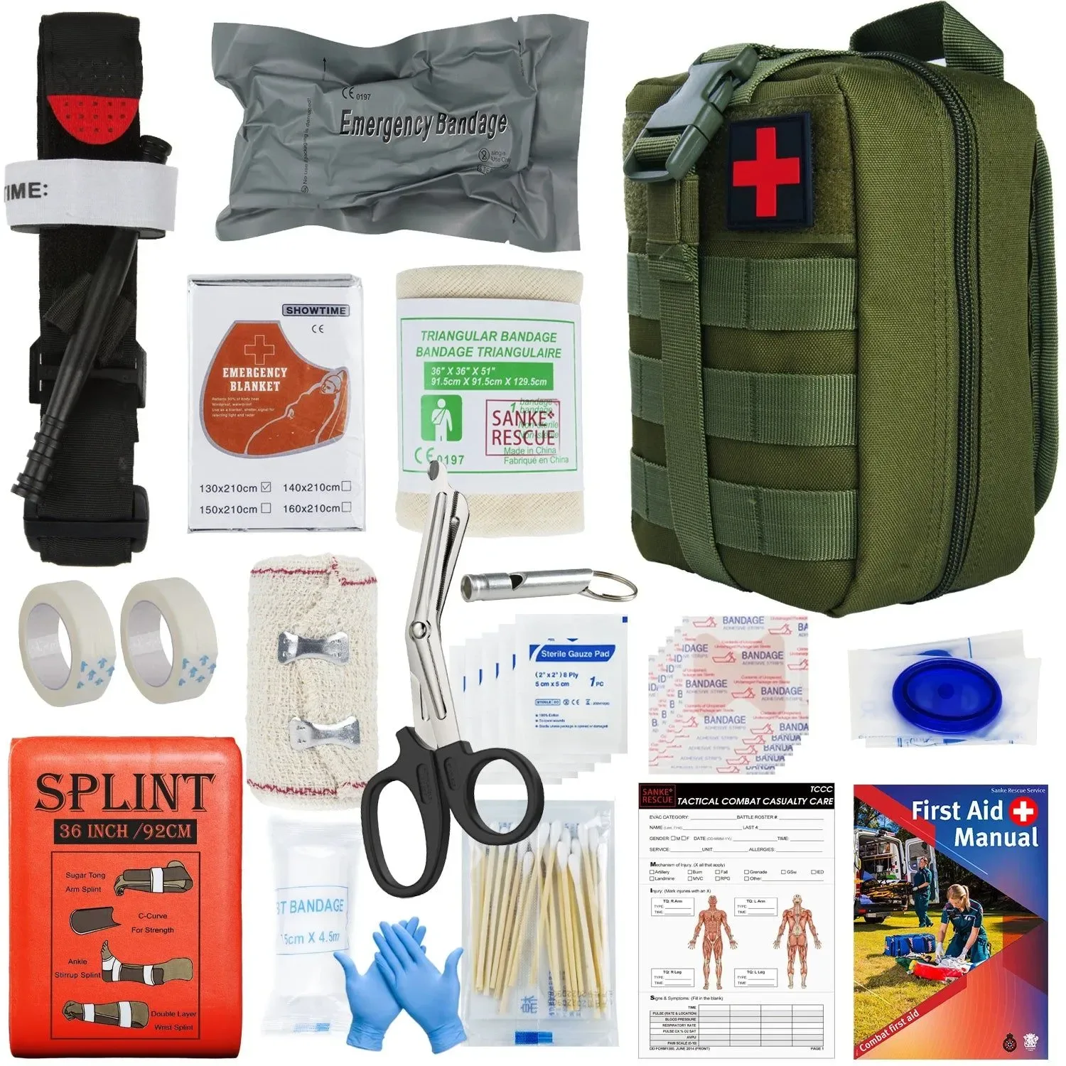 Prestigious Military IFAK Trauma Survival Kit - Essential First Aid Gear for Emergency Situations Military IFAK Trauma Survival Kit First Aid Medical Pouch Emergency Survival Gear and Equipment with Molle Car Travel Hiking Powerful