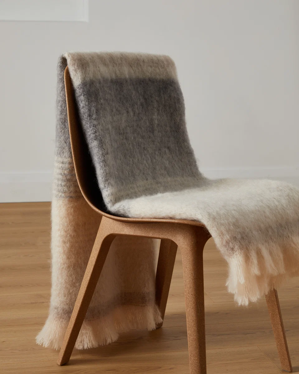 Classic Foxford Ombreid Mohair Throw Top-Quality