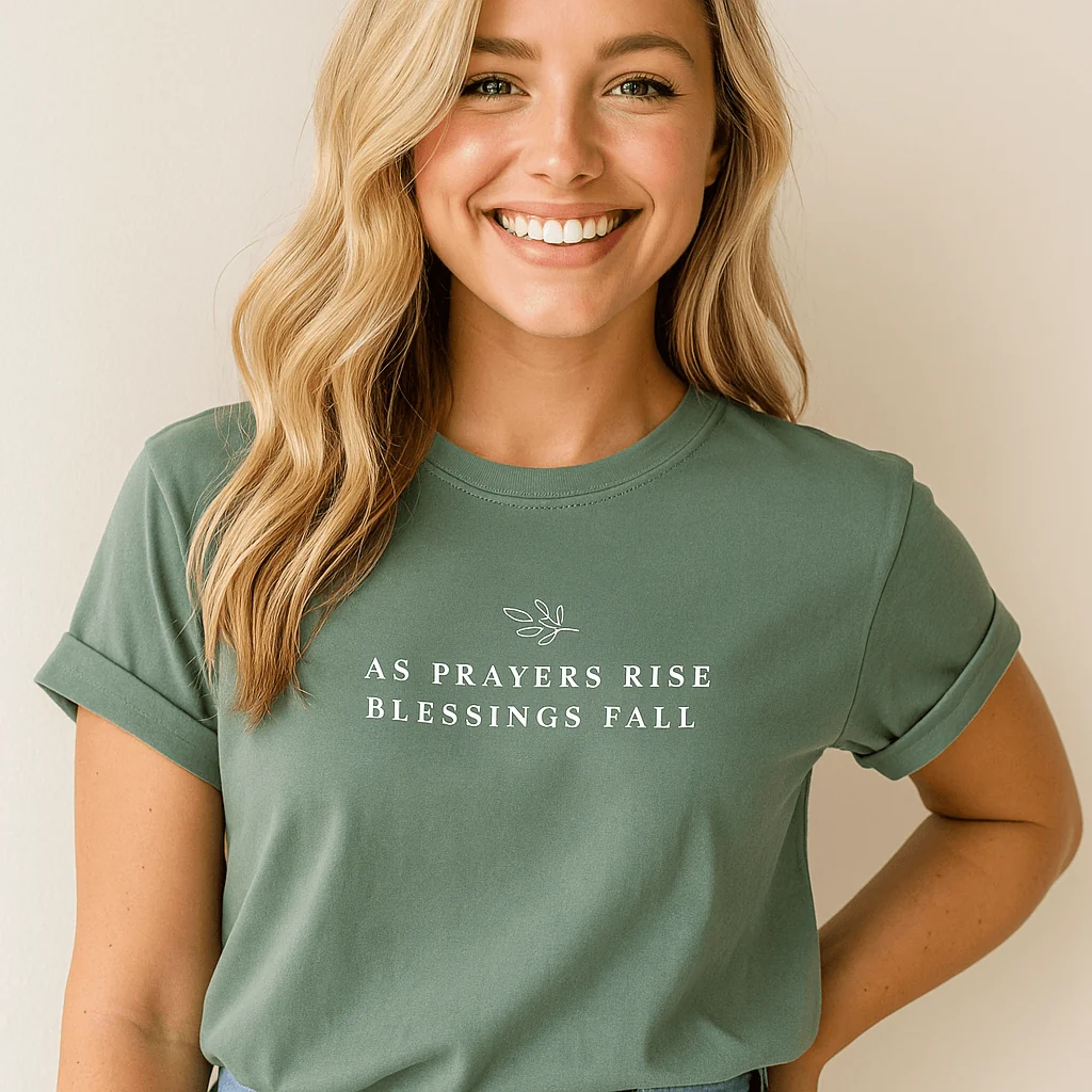 Green Prayer Quote T-Shirt Relaxed
