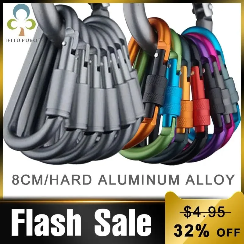 High-Quality 4-Piece Carabiner Travel Kit - Aluminum Alloy Camping and Mountaineering Hooks for Outdoor Survival Elite