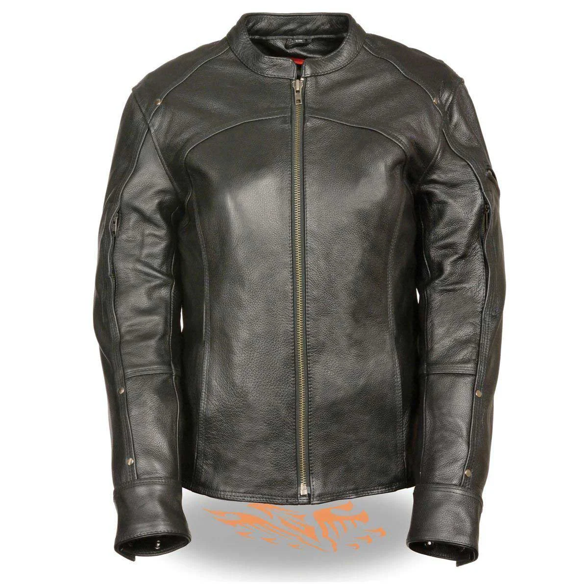 World-Class Milwaukee Leather SH1924 Women's Black 3 4 Length Vented Leather Jacket Official