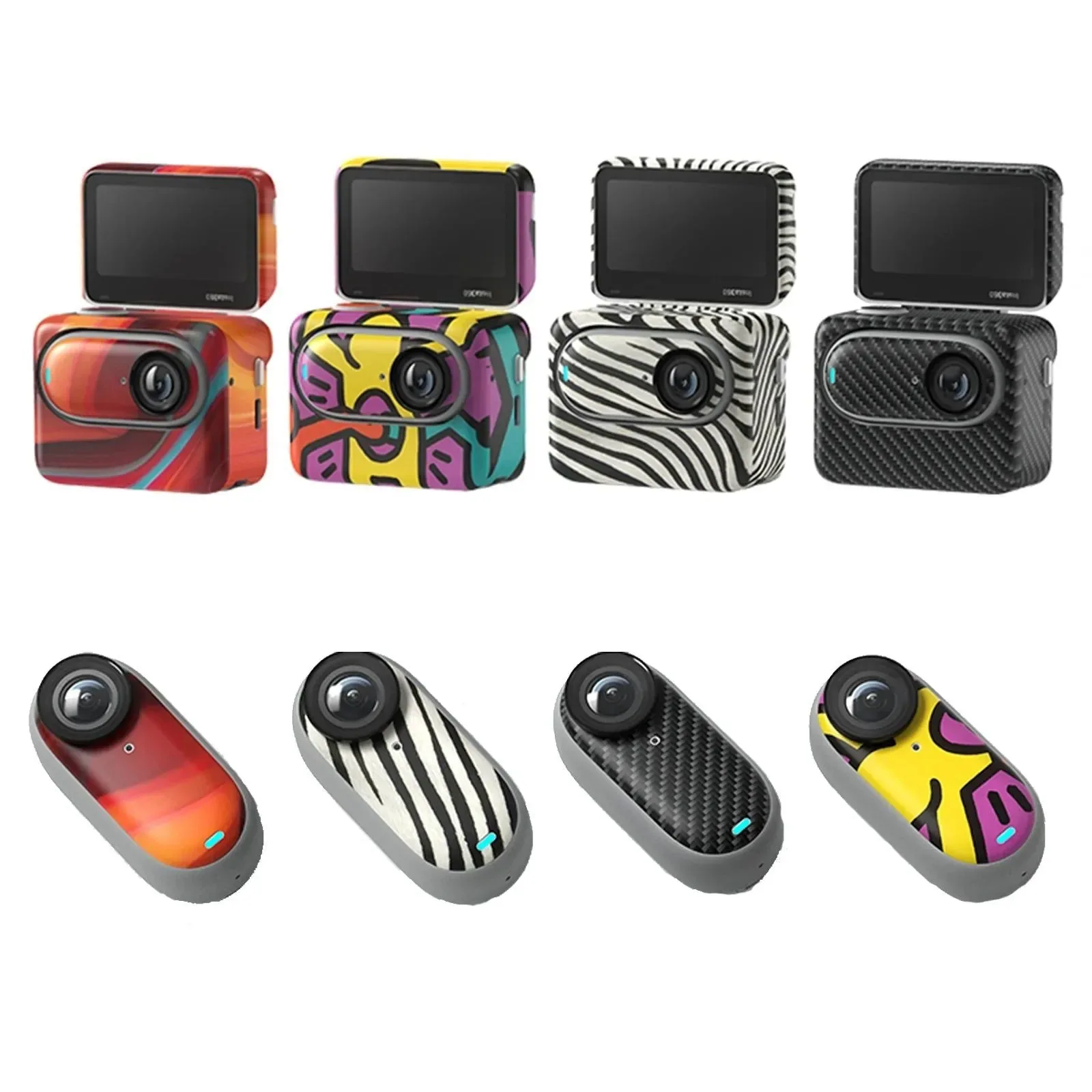 Original Soft Material Decal for Insta360 GO 3 - Body Stickers Protective Film for Insta360 GO 3 Skin Sports Action Camera Accessories Solid