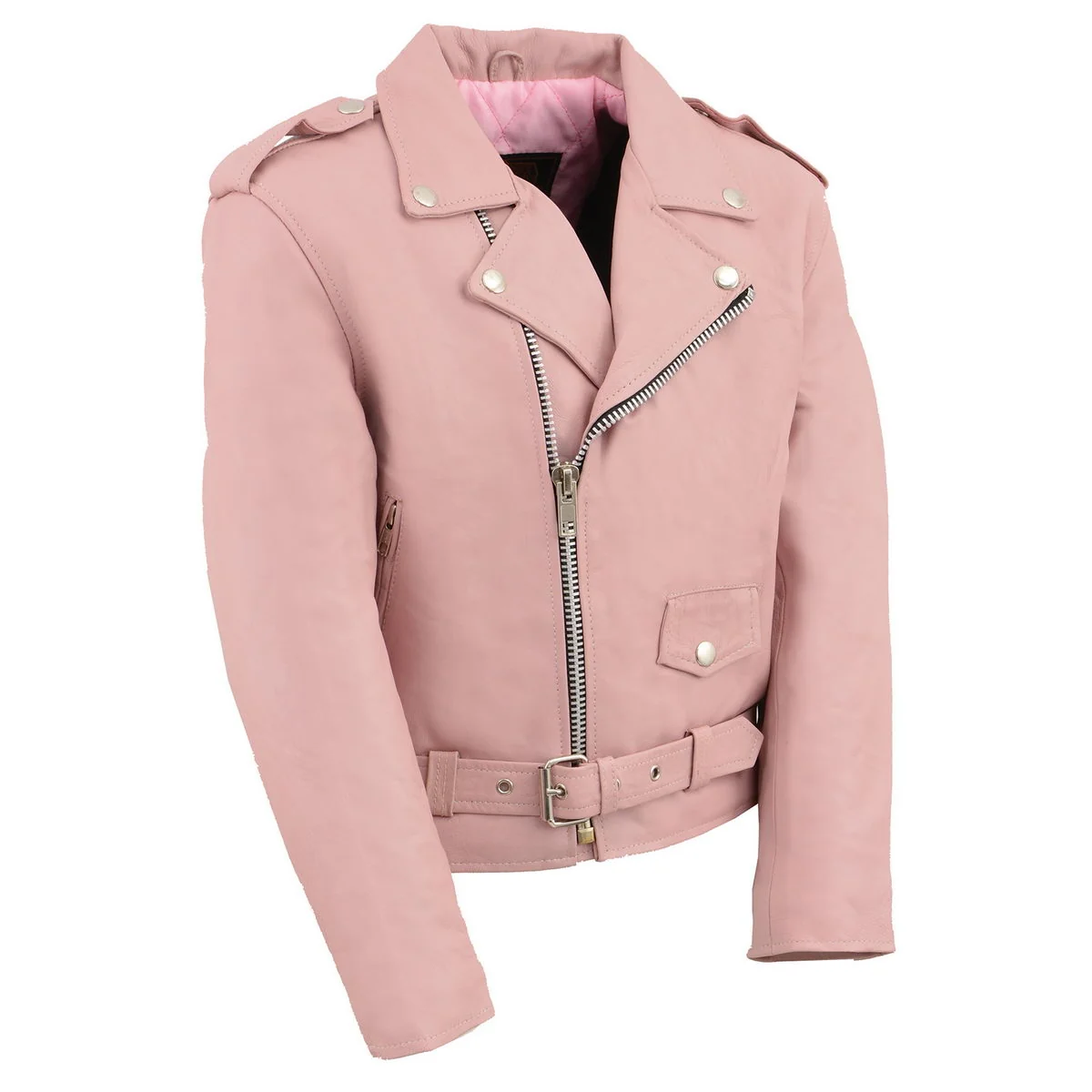 First-Class Milwaukee Leather SH2010 Girls Toddler Classic Style Pink Leather Motorcycle Jacket Breathable