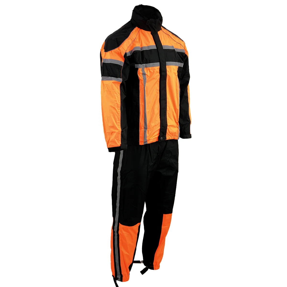 Consistent Milwaukee Leather SH233102 Men's Black and Orange Water Resistant Rain Suit with Reflective Tape Luxury